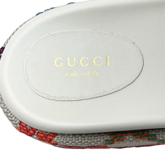 Gucci Angelina Sandals GG Canvas Monogram Psychedelic Platform Slides Size 40 - Picture 6 of 9